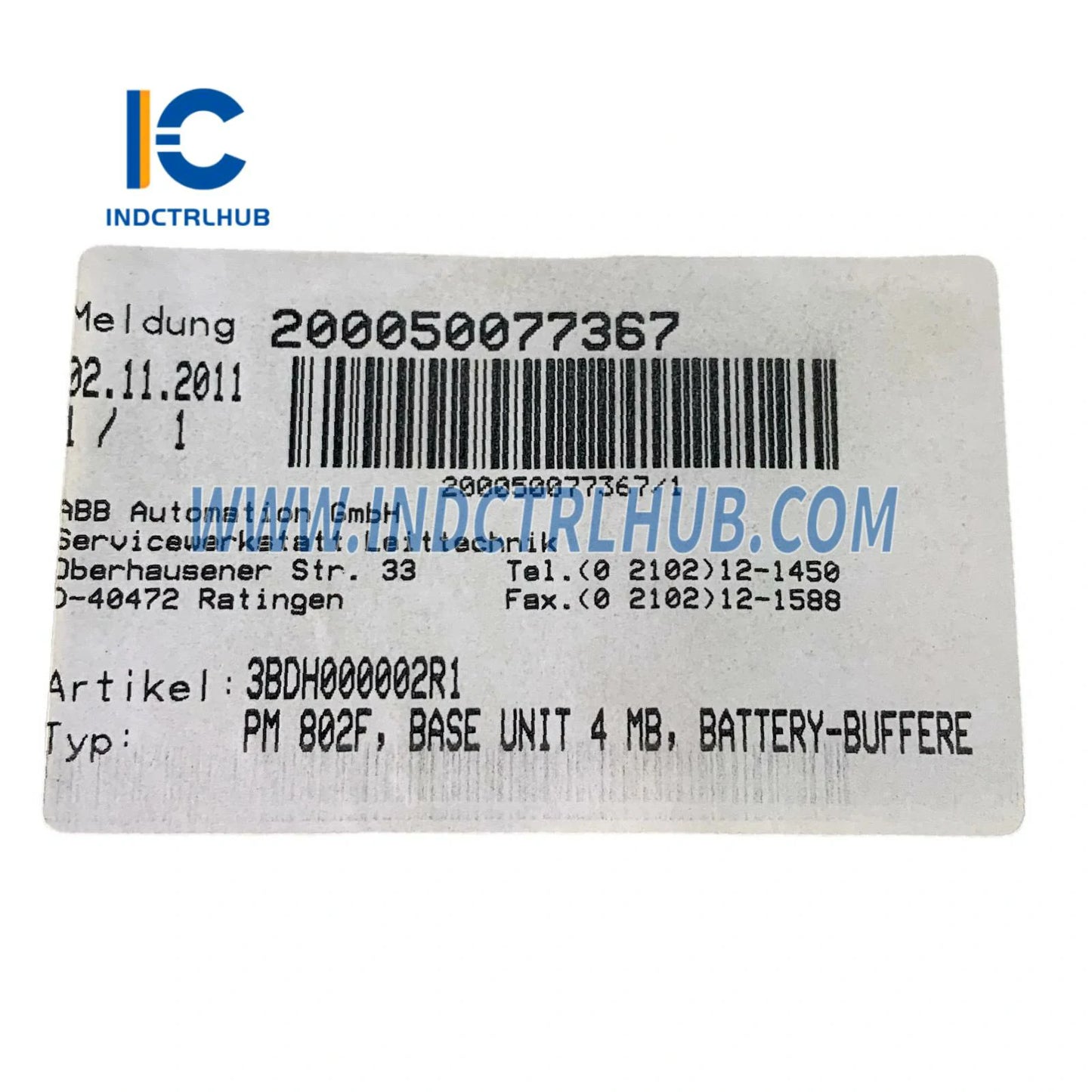 ABB PM802F 3BDH000002R1 AC 800M Processor Unit