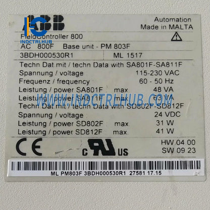 3BDH000530R1 | ABB PM803F Base Unit 16 MB