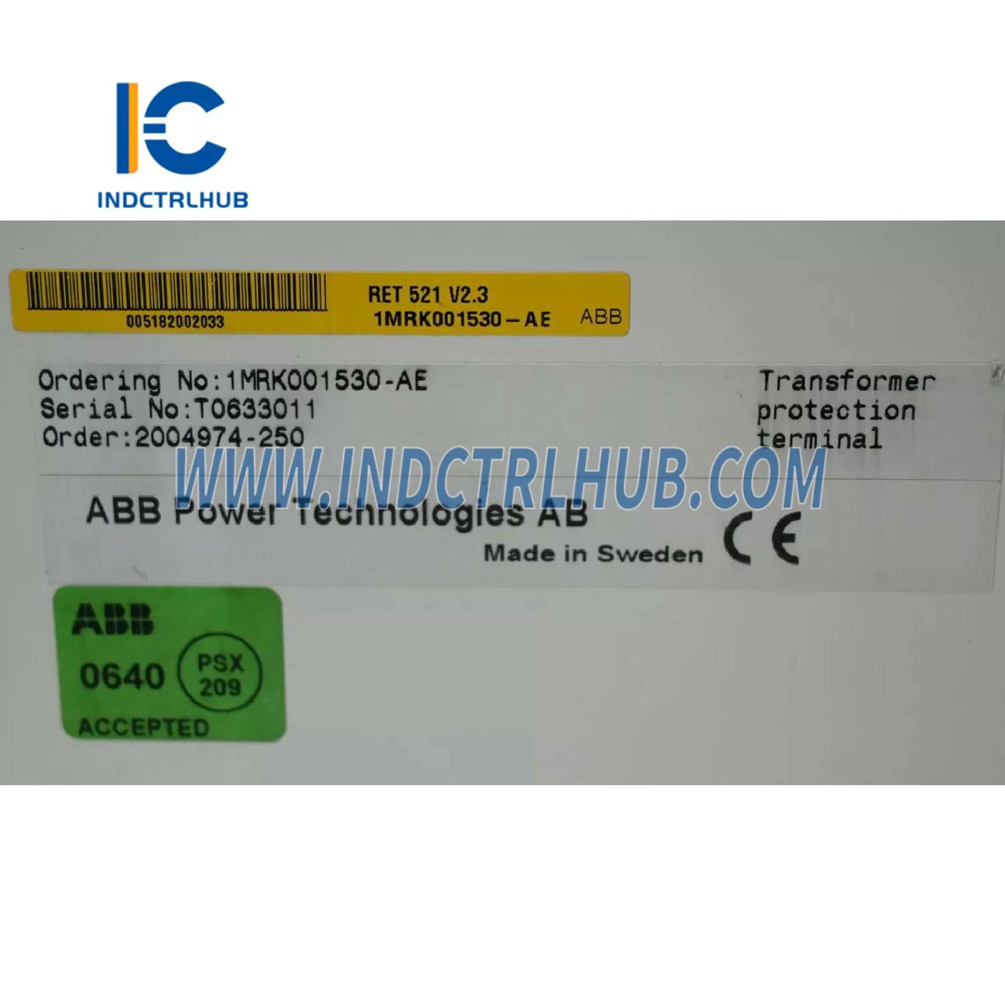 RET521 | ABB transformatora diferenciālās aizsardzības terminālis