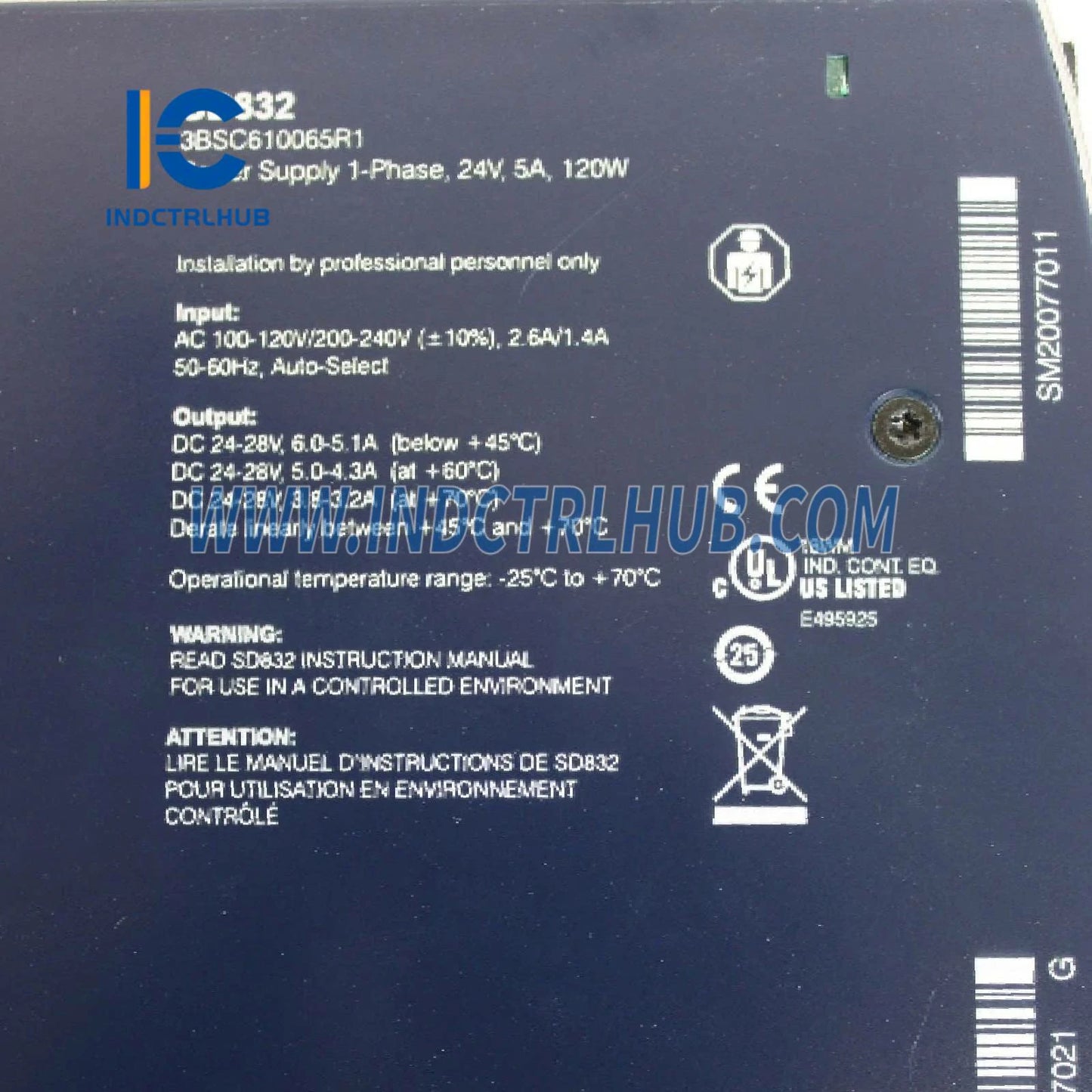 ABB SD832 Power Supply 3BSC610065R1 | 24V DC 6A Industrial Power Module