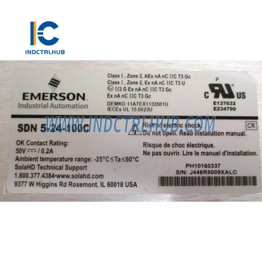 Emerson SDN5-24-100C 24V 5A DIN Rail Power Supply