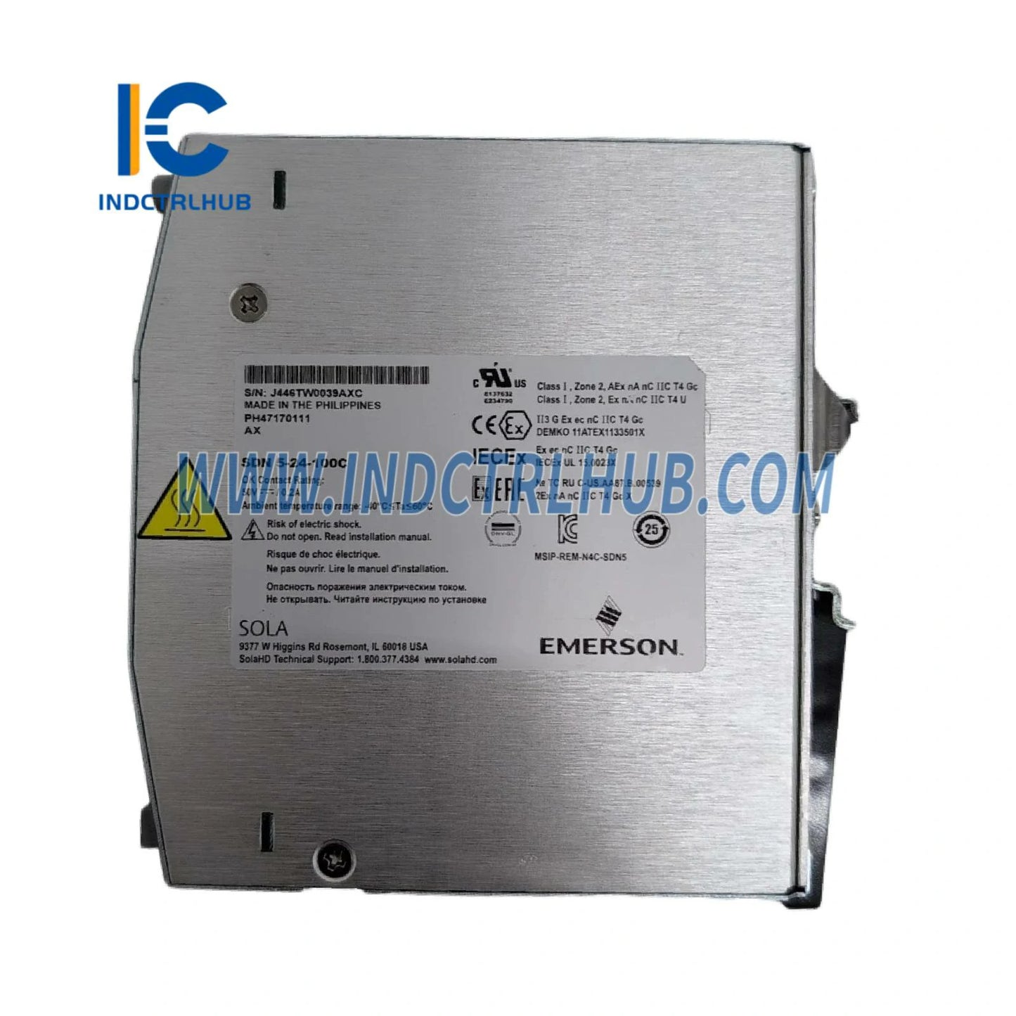 Emerson SDN5-24-100C 24V 5A DIN Rail Power Supply