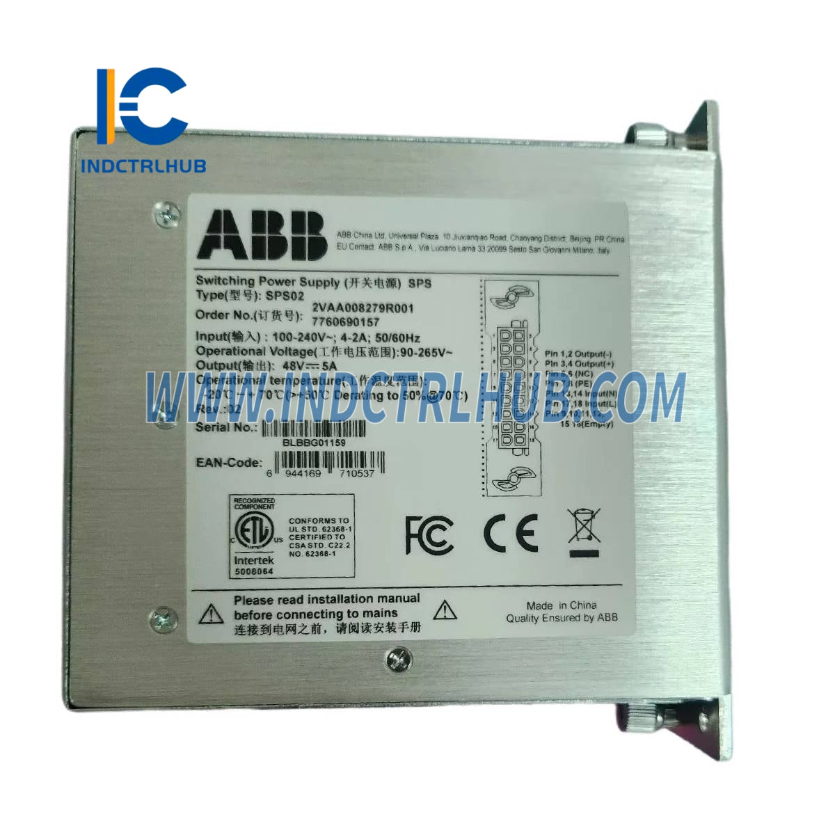 2VAA008279R001 | ABB SPS02 Power Supply, 48V, 5A