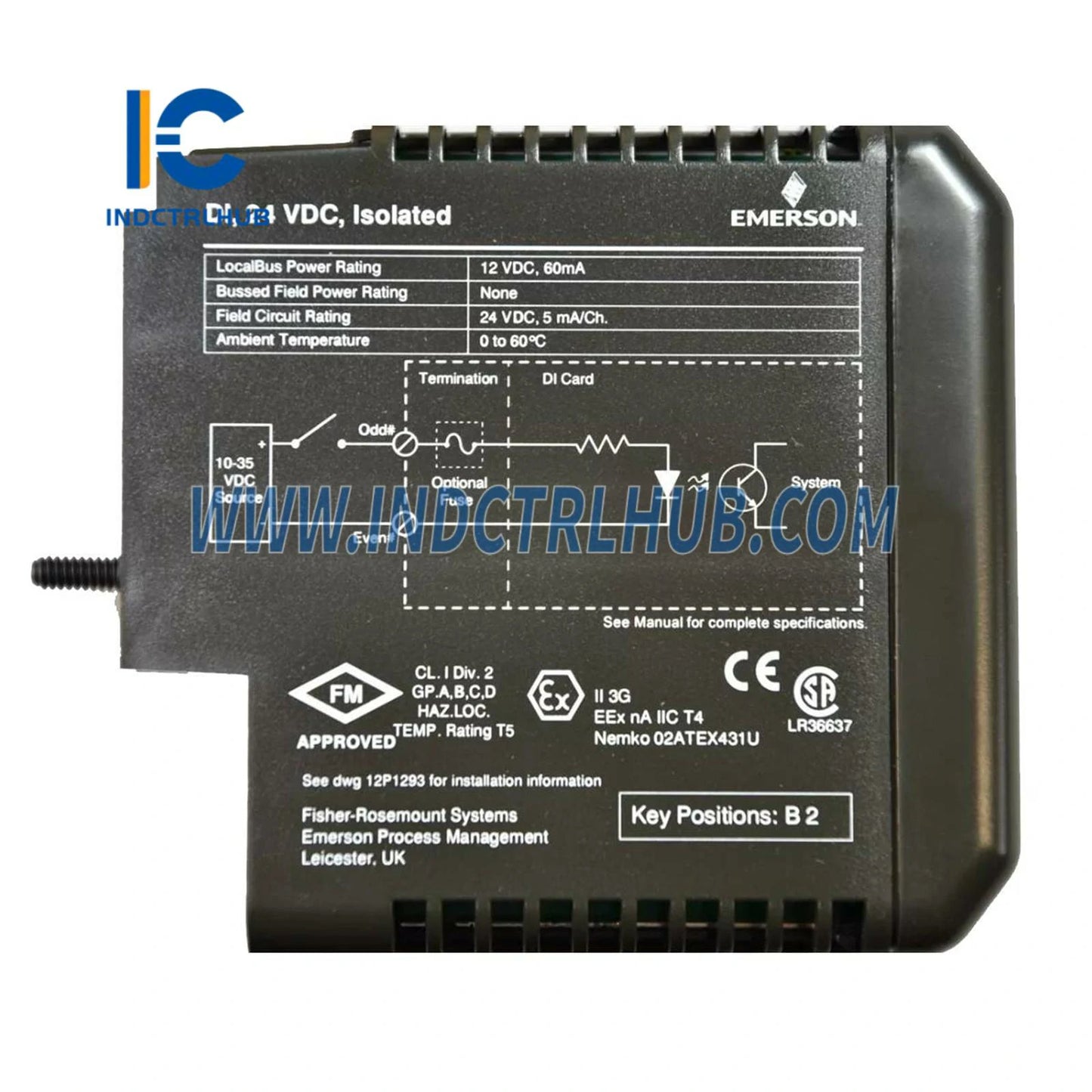 Emerson VE4001S2T1B1 DeltaV Giriş/Çıkış Sonlandırma Bloğu 8 Kanallı 24V DC