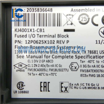 Emerson VE4002S1T1B2 KJ3001X1-BG1 Discrete Input Module with Fused Terminal