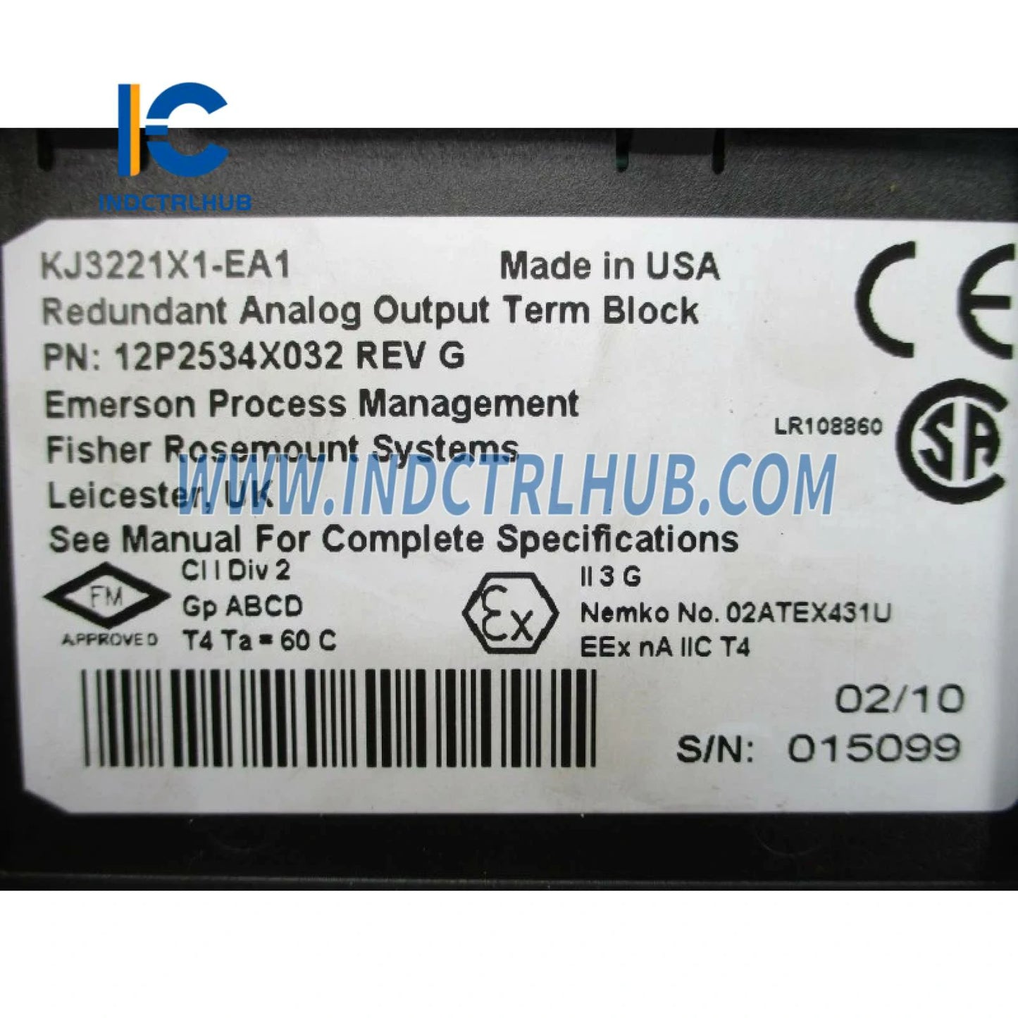 Emerson VE4035S2B1 KJ3221X1-EA1 Redundant AO Terminal Block