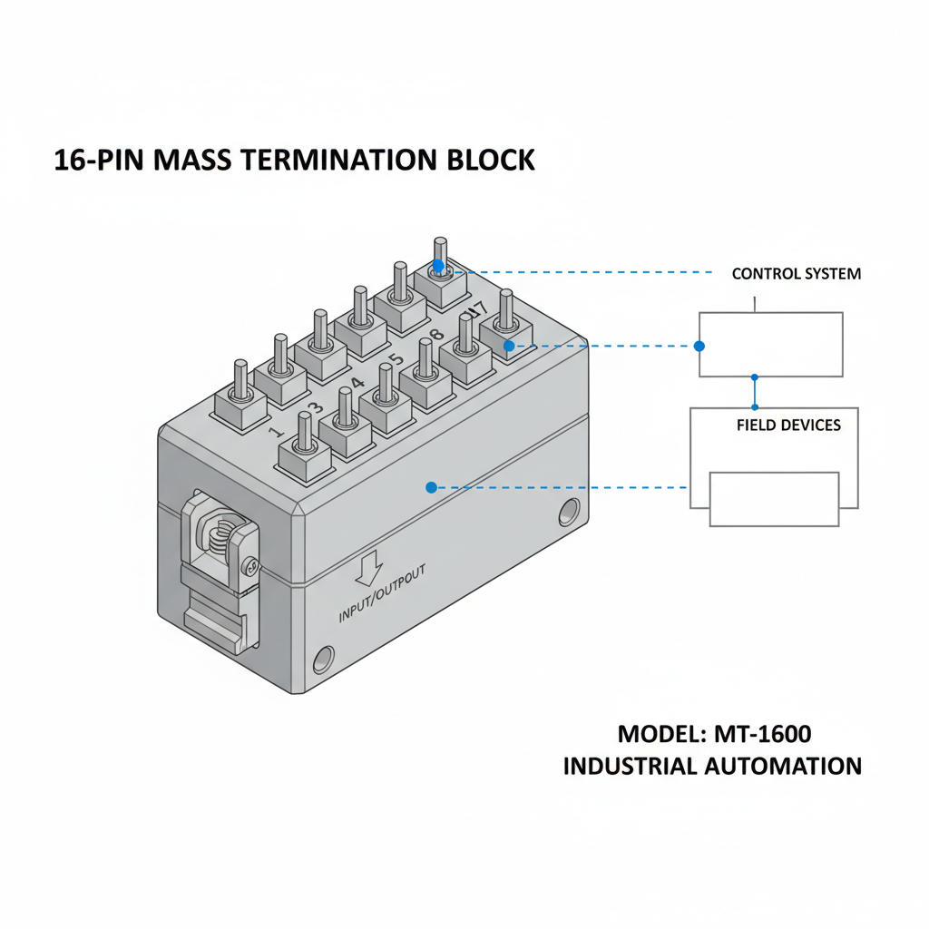 Emerson VE4001S2T2B3 16-pin mass termination block for DeltaV distributed control system discrete I/O wiring